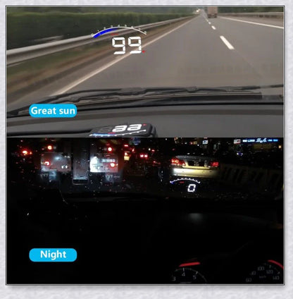 Windshield Speedometer Projector displaying driving data on car windshield