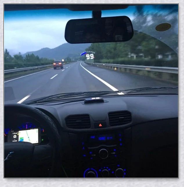 Windshield Speedometer Projector displaying driving data on car windshield