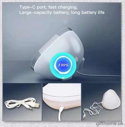 A modern night light with 16 colour options, Wifi connectivity, and app control for a captivating, ambient glow in any room.