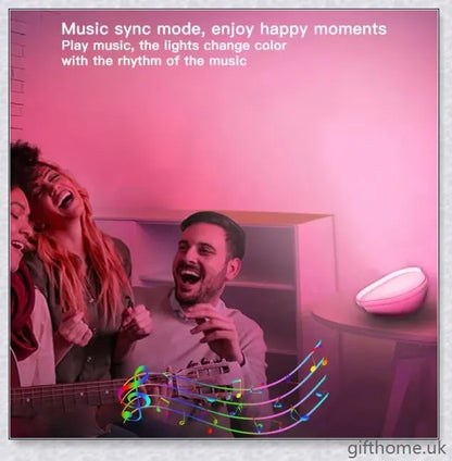 A modern night light with 16 colour options, Wifi connectivity, and app control for a captivating, ambient glow in any room.