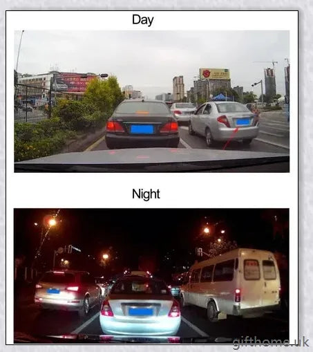 Front and Rear Dual Dash Cam Surveillance System with 1080P HD Video, 170-Degree Wide Angle Lens, and G-Sensor
