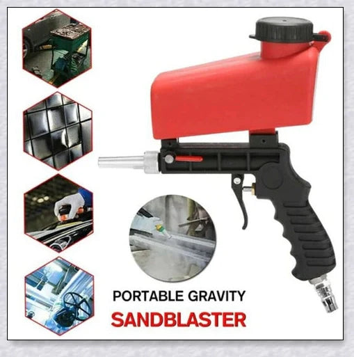 Portable sand blaster with adjustable airflow, suitable for rust removal, polishing, and surface cleaning