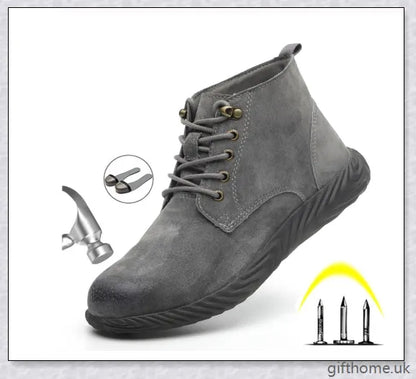 Premium anti-smashing and anti-puncture outdoor shoes made with breathable leather and durable construction for superior protection and comfort