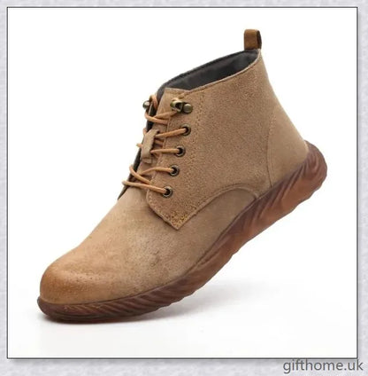 Premium anti-smashing and anti-puncture outdoor shoes made with breathable leather and durable construction for superior protection and comfort