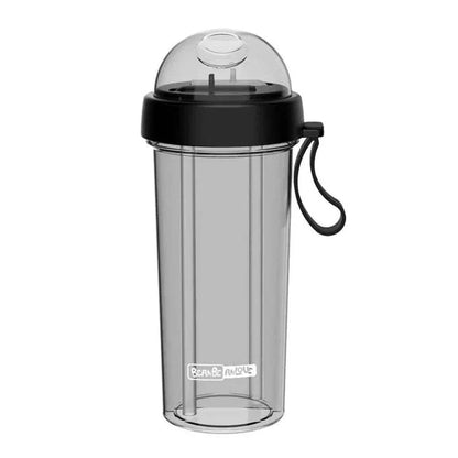 Dual-use water bottle with green colour and detachable straw for on-the-go hydration