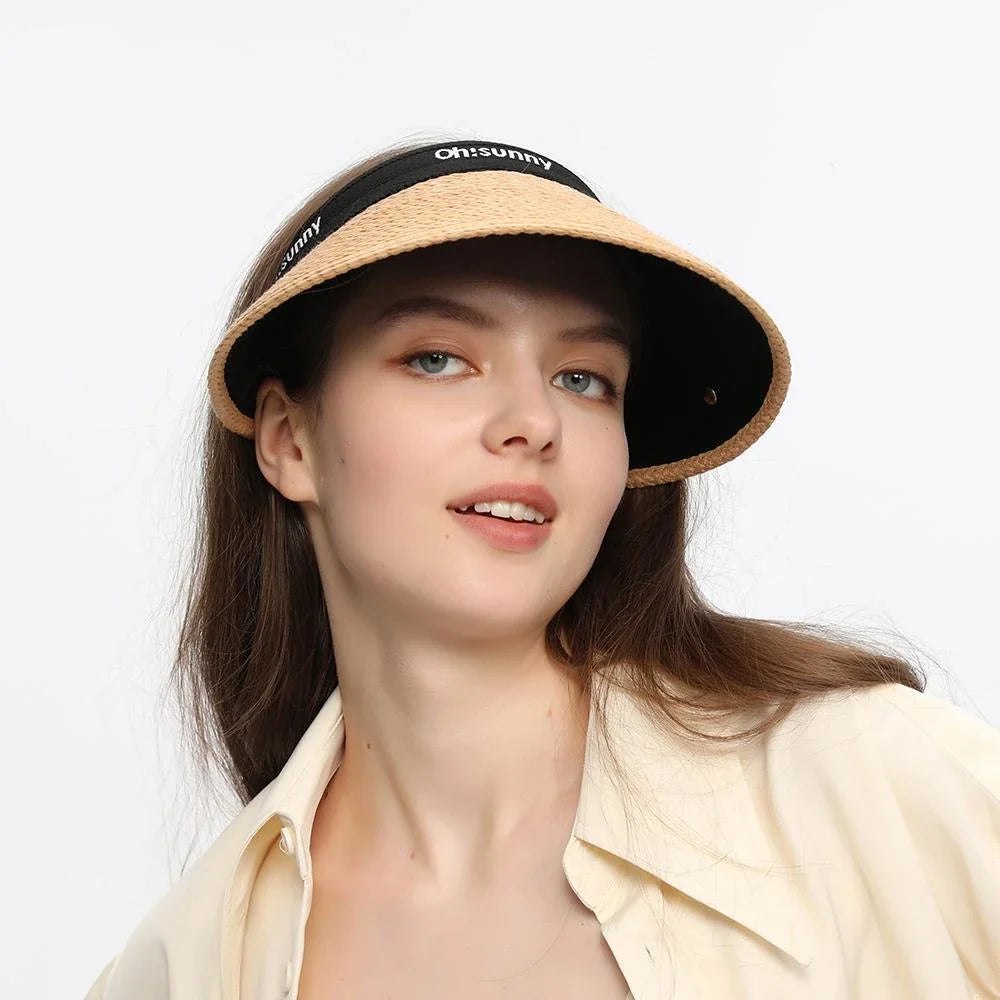 Adjustable sun visor hat with wide brim for maximum UV protection and comfortable, versatile wear