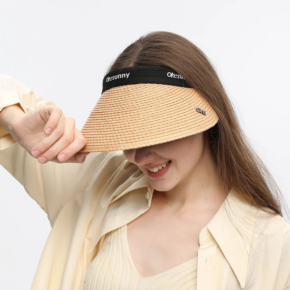 Adjustable sun visor hat with wide brim for maximum UV protection and comfortable, versatile wear