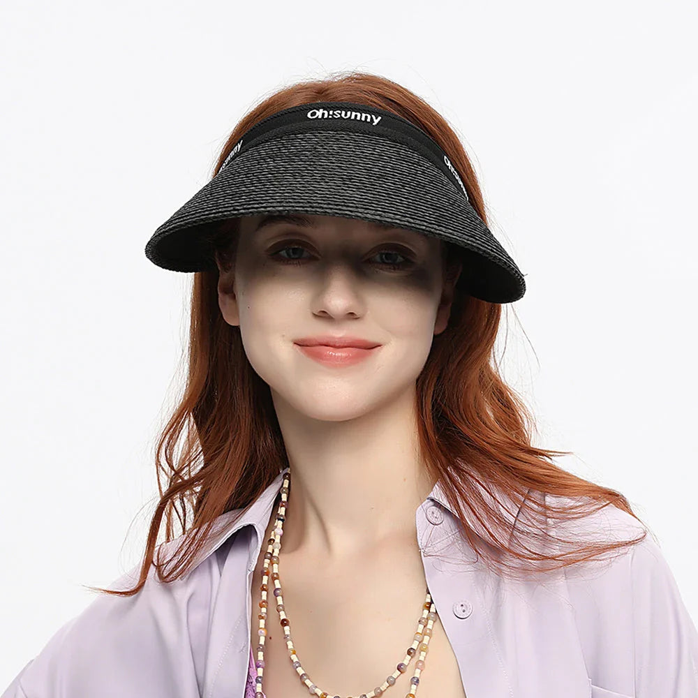 Adjustable sun visor hat with wide brim for maximum UV protection and comfortable, versatile wear