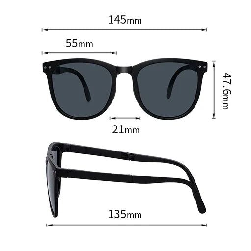 A pair of stylish, anti-ultraviolet sunglasses in a range of colours, featuring premium TAC lenses and durable TR90 frames.