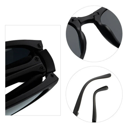 A pair of stylish, anti-ultraviolet sunglasses in a range of colours, featuring premium TAC lenses and durable TR90 frames.