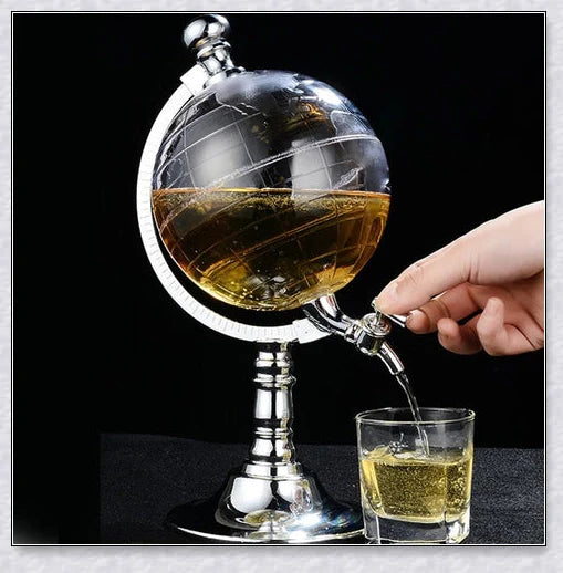 Whiskey Globe Decanter - An Artfully Crafted Spirits Decanter with a World Globe Design