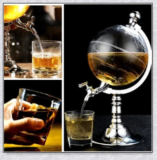 Whiskey Globe Decanter - An Artfully Crafted Spirits Decanter with a World Globe Design