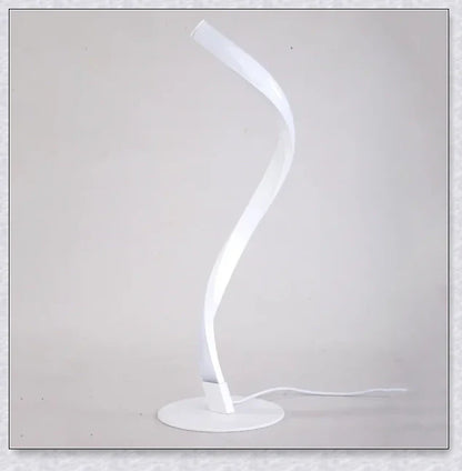 Stylish modern spiral table lamp with adjustable brightness and three colour modes