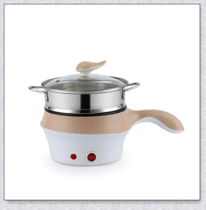 A multi-function electric cooking pot with a non-stick base, allowing for a variety of cooking tasks such as boiling, frying, and simmering.