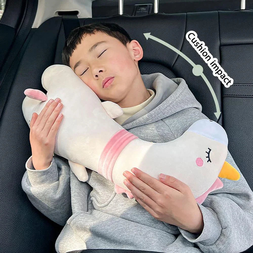 Colourful cartoon-themed car safety belt cushion pads providing comfort and support for car rides