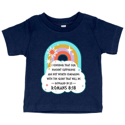 A comfortable and stylish baby t-shirt featuring a Bible verse design, made with premium Airlume cotton for ultimate softness.