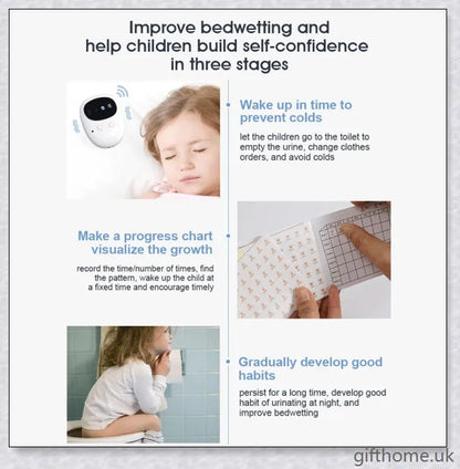 Anti Bedwetting And Dampness Alarm with wireless design and multiple reminding methods for children and the elderly