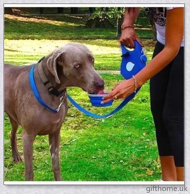 Essential Leash - Multi-Functional Dog Leash with Built-In Water Bottle, Bowl, and Waste Bag Dispenser