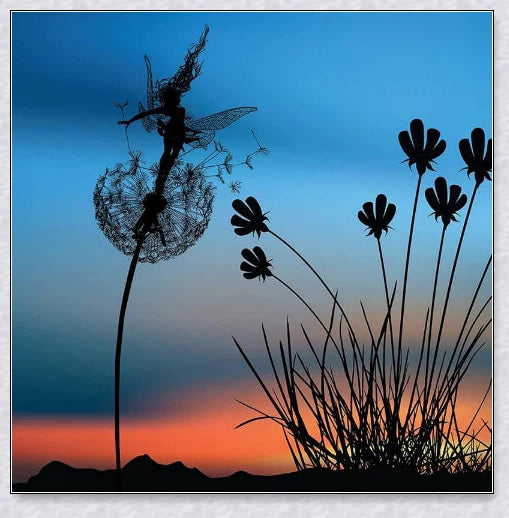 Wonderland Garden Decoration with Fairy and Dandelion Dance motif, designed for enchanting outdoor decor