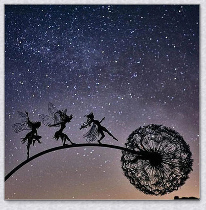 Wonderland Garden Decoration with Fairy and Dandelion Dance motif, designed for enchanting outdoor decor