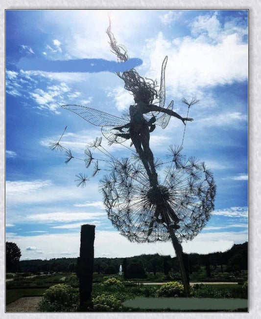 Wonderland Garden Decoration with Fairy and Dandelion Dance motif, designed for enchanting outdoor decor