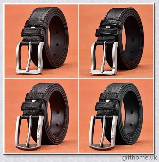 Adjustable belt with automatic buckle, made of high-quality leather in a sleek, contemporary design