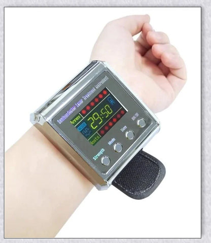 The Hypertension Laser Therapy Watch, a cutting-edge device that uses low-intensity laser therapy to improve blood circulation and manage hypertension.