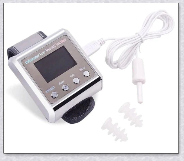 The Hypertension Laser Therapy Watch, a cutting-edge device that uses low-intensity laser therapy to improve blood circulation and manage hypertension.