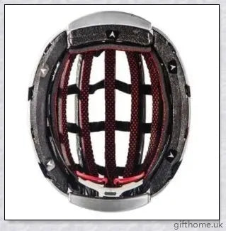 A foldable bicycle helmet made with durable materials and designed for urban commuting