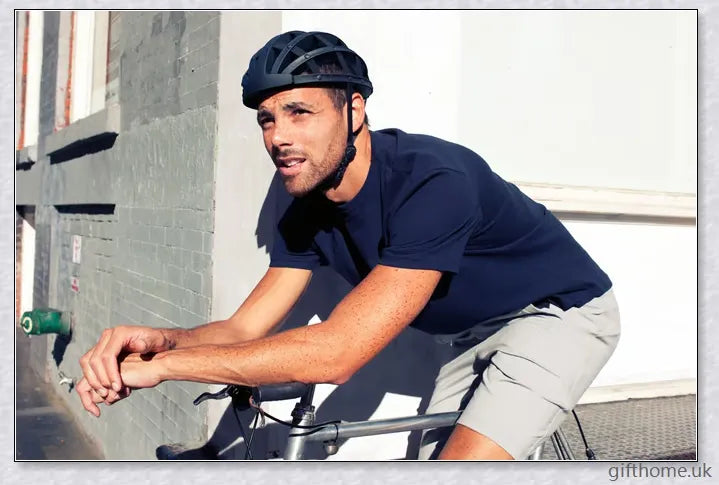 A foldable bicycle helmet made with durable materials and designed for urban commuting