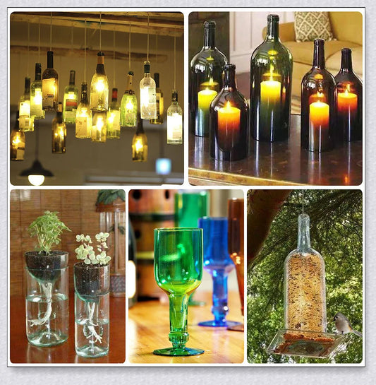 Premium bottle cutter with tungsten carbide steel cutting wheel for creating unique glassware from recycled bottles