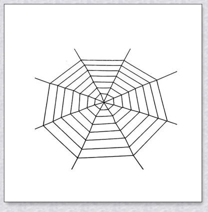 Massive black and white Halloween spider web decoration that stretches across large areas, creating a haunting atmosphere
