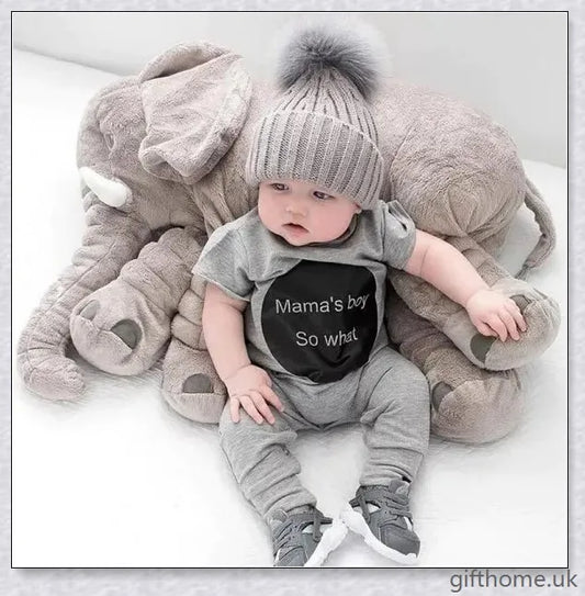 Soft, cuddly elephant-shaped plush toy pillow in a variety of colours, perfect for babies, toddlers, and kids