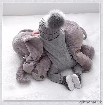 Soft, cuddly elephant-shaped plush toy pillow in a variety of colours, perfect for babies, toddlers, and kids