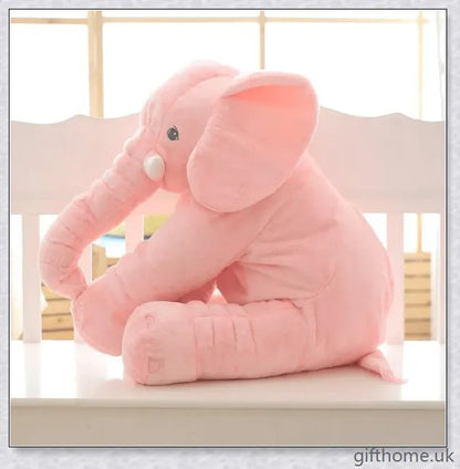 Soft, cuddly elephant-shaped plush toy pillow in a variety of colours, perfect for babies, toddlers, and kids