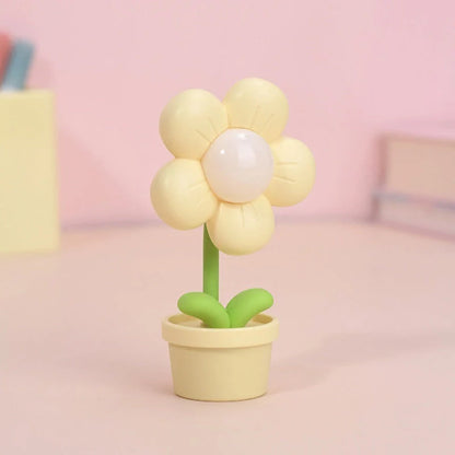 Mini Flower Night Lamp with warm LED light and cute flower design