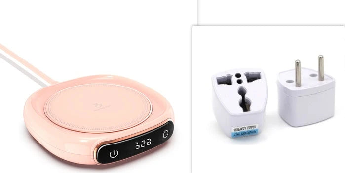 Sleek cordless coffee mug warmer keeps hot drinks at perfect temperature for hours