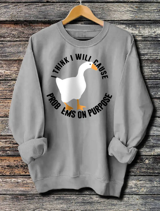 Women's Long Sleeved Printed Hoodie in grey, khaki, and brown with front pocket