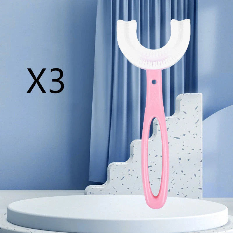 Soft, U-Shaped Children's Toothbrush in Various Vibrant Colors Made of Food-Grade Rubber
