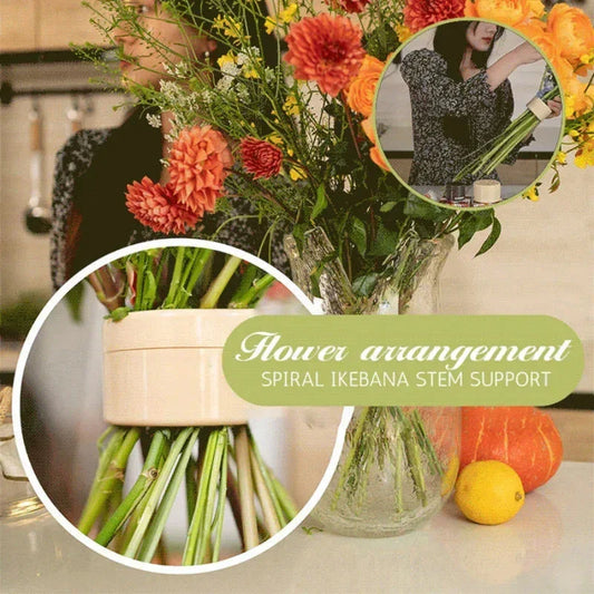 Spiral flower arranger with various color and size options, featuring a mesmerizing spiral design to securely hold flower stems for stunning bouquet arrangements