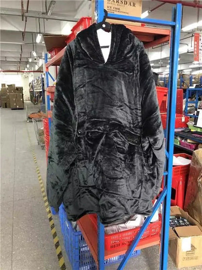 USB heated oversized hoodie blanket with large back heating area in various colors