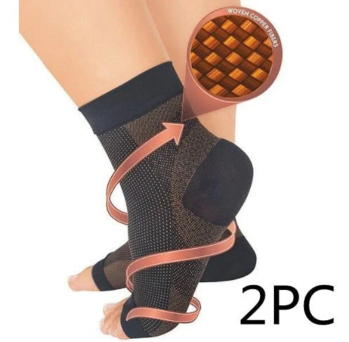 Unisex anti-fatigue compression ankle socks for sports and recovery