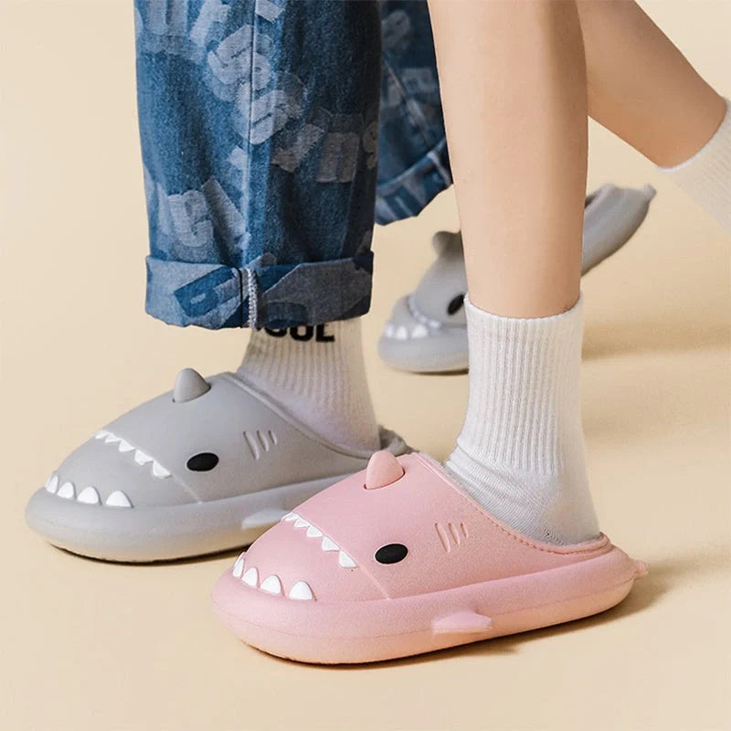 Cartoon shark EVA slippers with waterproof soft bottom in various colours