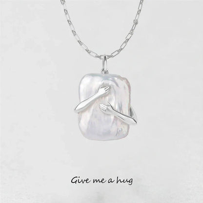 Elegant Baroque Pearl Couple Necklace for Valentine's Day