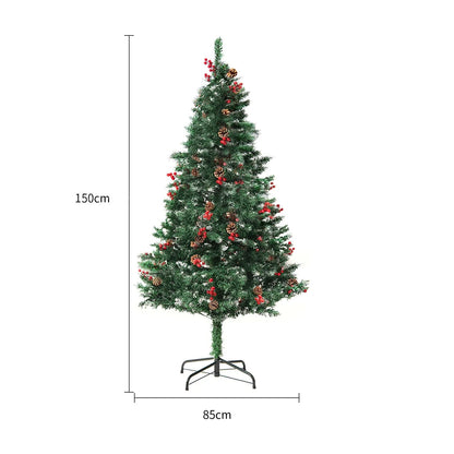 Premium artificial Christmas tree with realistic snow-like accents, providing a captivating winter wonderland effect for your holiday decor