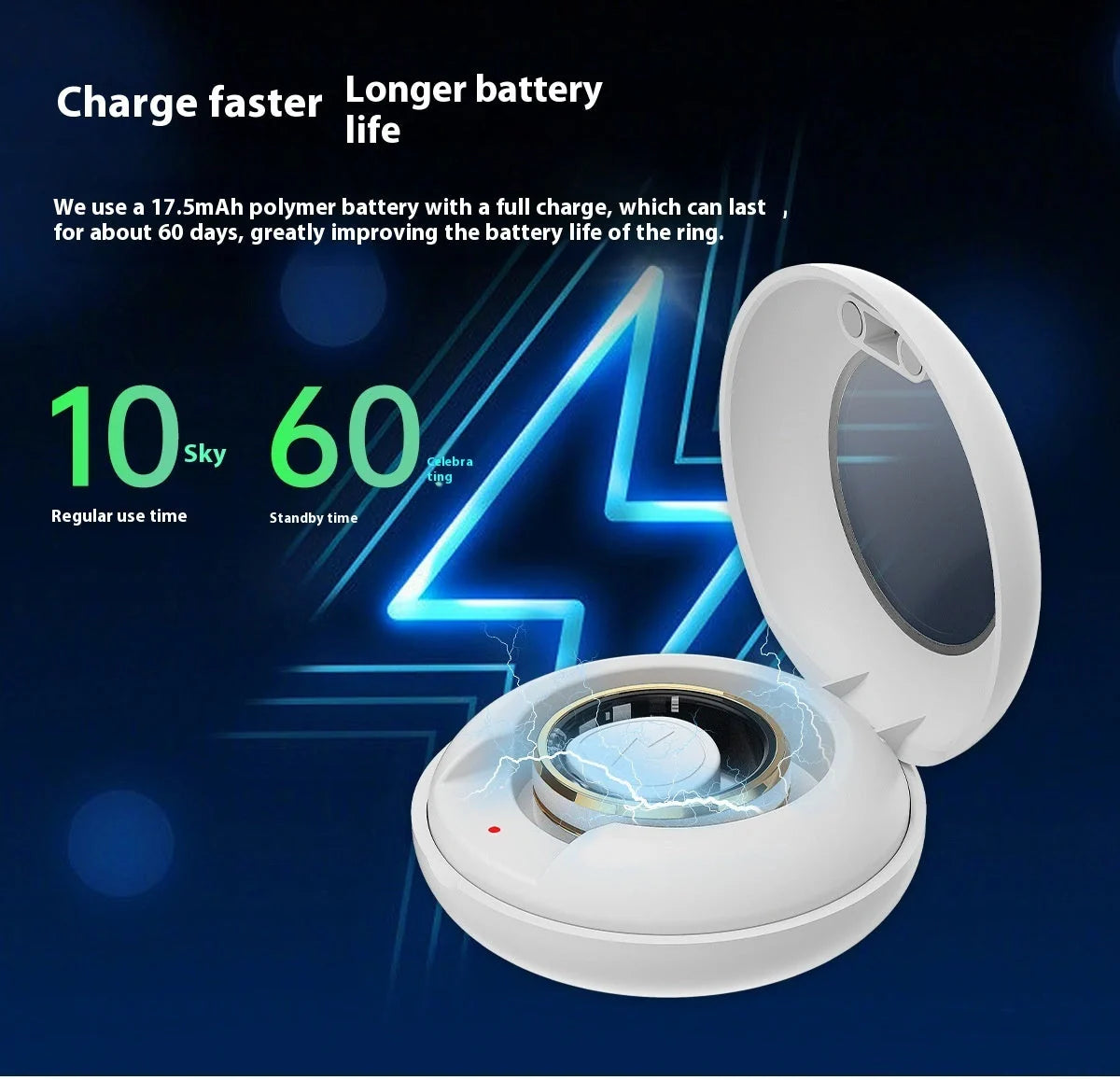 2024 Smart Ring in various colors and sizes with health monitoring features