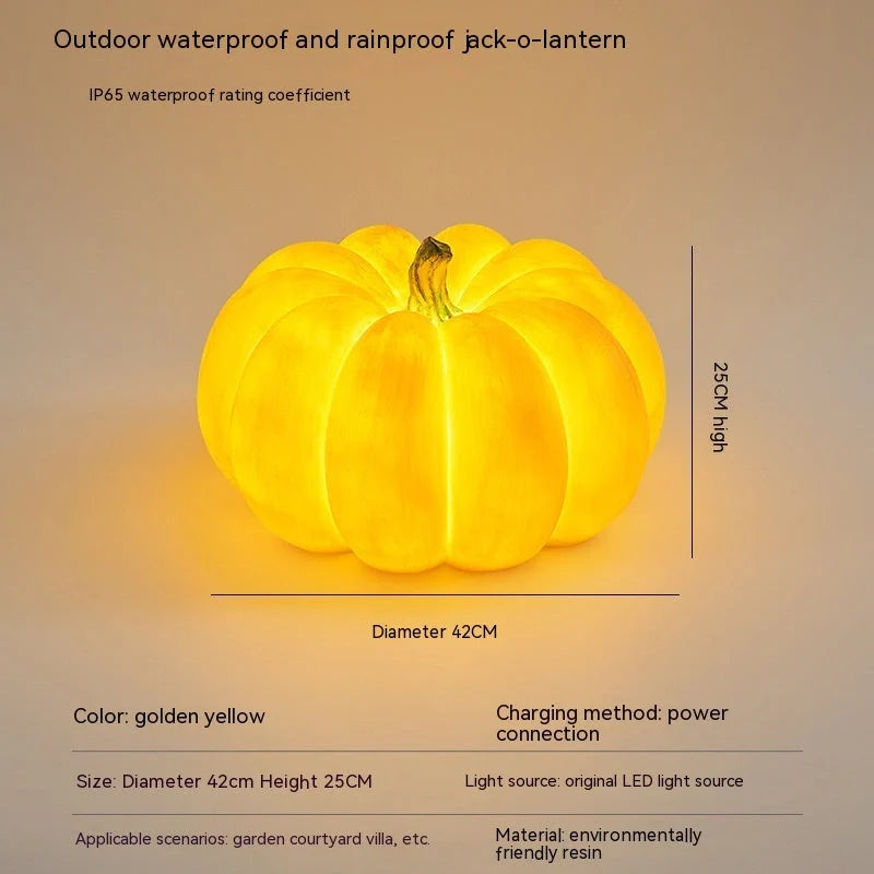 Solar-powered pumpkin lights for outdoor Halloween decorations