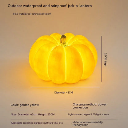 Solar-powered pumpkin lights for outdoor Halloween decorations