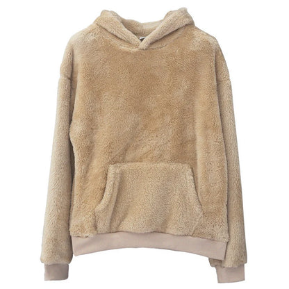A cosy, velvet-lined hooded jumper with pockets for men, available in a range of classic colours.
