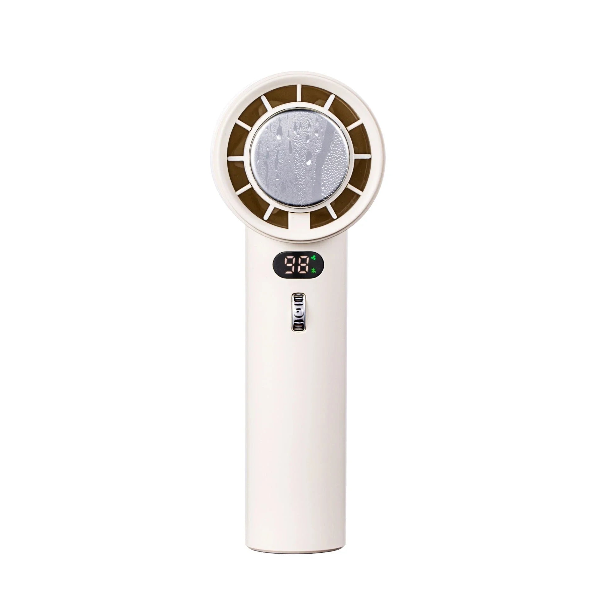 Powerful handheld cooling fan with adjustable wind speeds, long-lasting 3000mAh battery, and semiconductor refrigeration technology